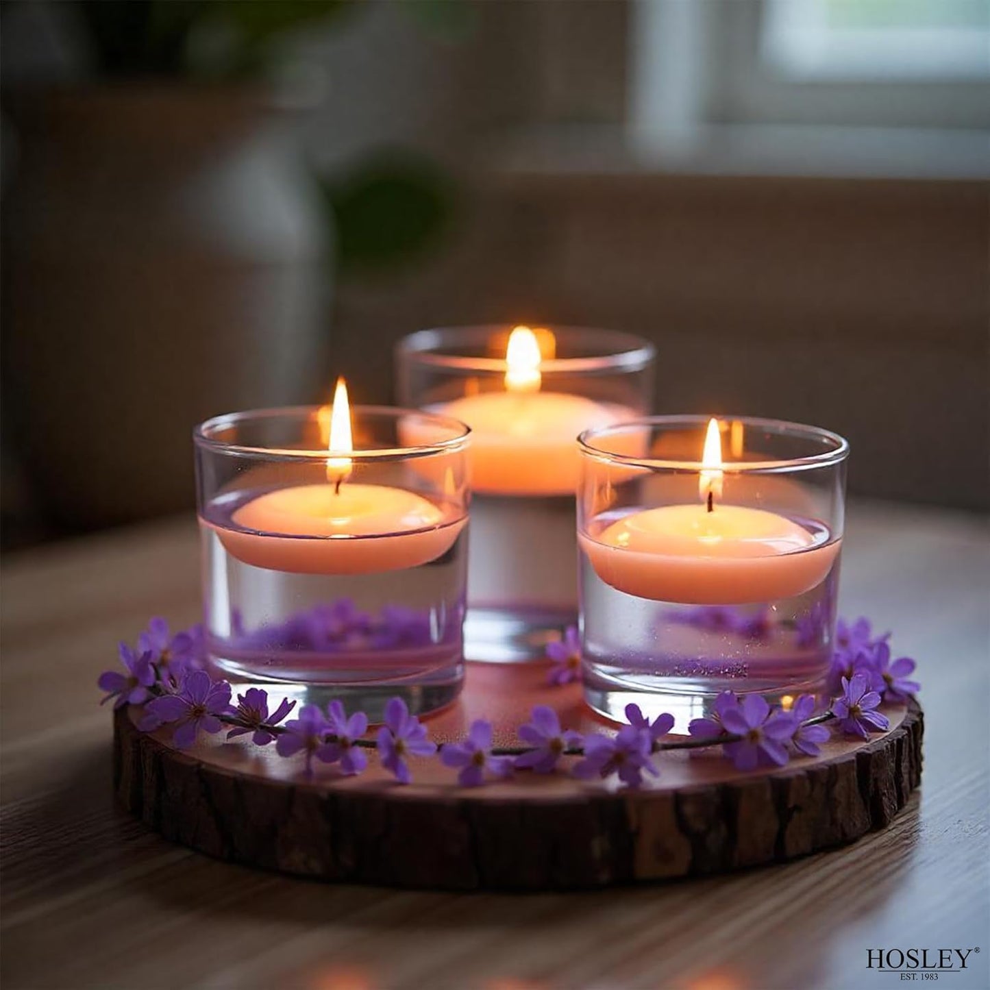 Hosley Set of 12 White Unscented Mini Floating Candles - 1.6" Discs with Smokeless Cotton Wicks for Elegant Centerpieces, Perfect for Weddings and Home Décor