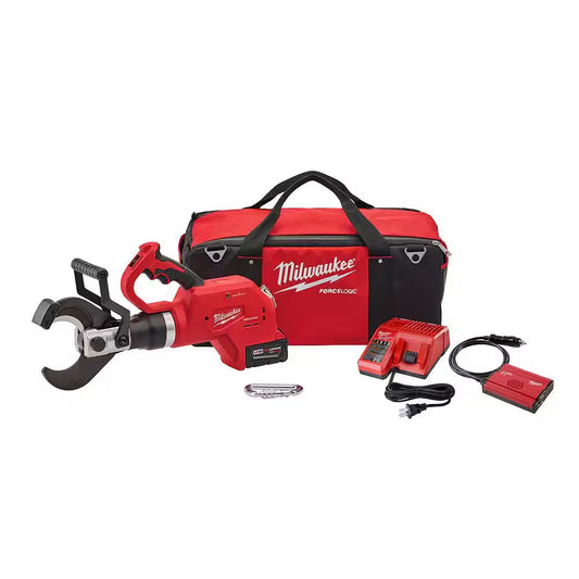 M18 18V Lithium-Ion Cordless FORCE LOGIC 3 In. Underground Cable Cutter W/ (1) 5.0Ah Battery, Charger, Tool Bag