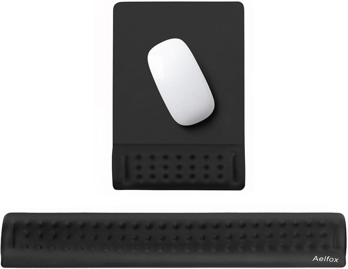 Keyboard Wrist Rest & Mouse Pad with Wrist Support Set, Memory Foam Ergonomic Wrist Pad for Computer Keyboard Laptop Wrist Rest, Arm Rest for Desk Accessories in Home Office School(Black)