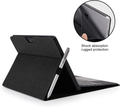Omnpak Protective Case for Surface Go 4 2023/Go 3 2021/Go 2 2020/Go 2018 with Stylus Holder, Multiple Angle Slim Lightweight Cover, Compatible with Type Cover Keyboard（Keyboard Not Included）