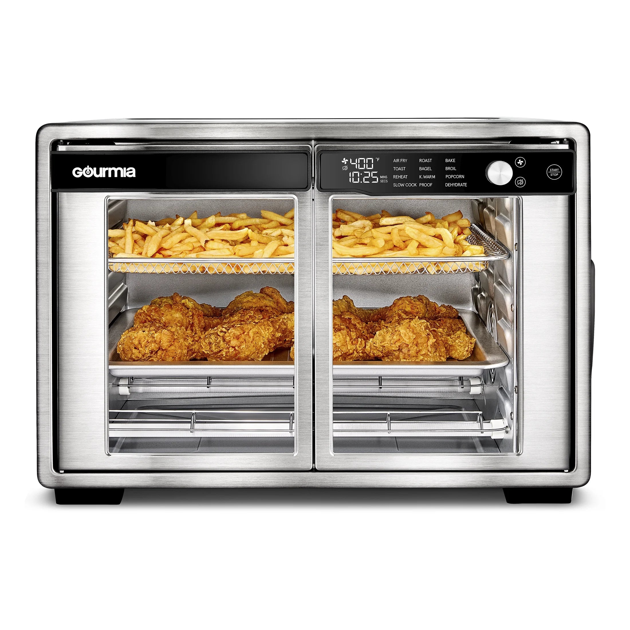 1700W 9-Slice Digital Toaster Oven and Air Fryer with 12 Cooking Presets, 35L Capacity, Stainless Steel Finish