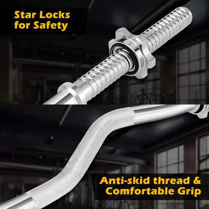 66LB 2-in-1 Olympic Adjustable Weight Set with Curl Bar for Versatile Family Fitness, Black