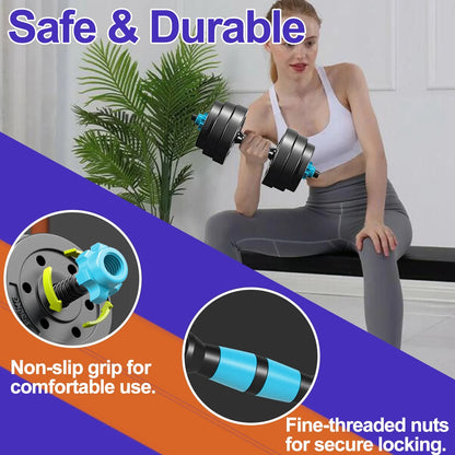 45 lbs 4-in-1 Adjustable Dumbbell Set with Kettlebells, Push-Up Stand, and Barbell Options