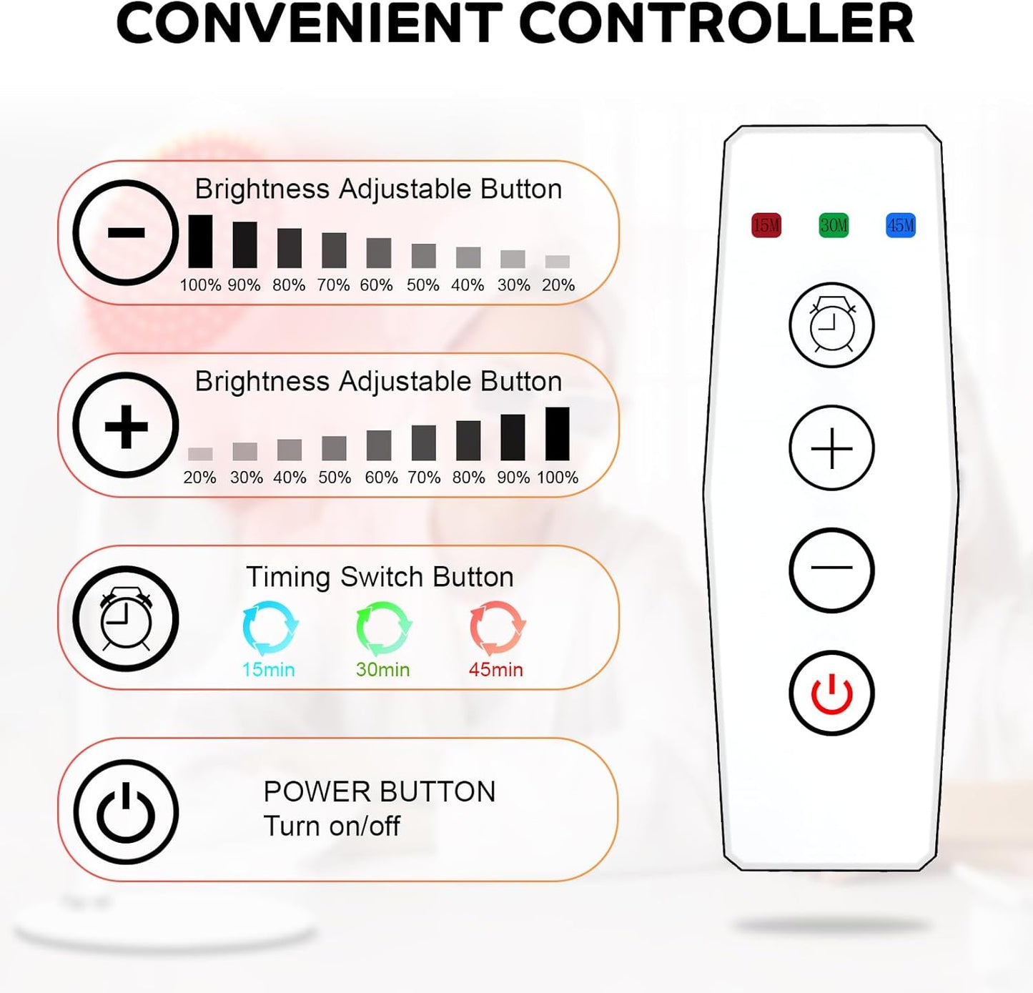 Red Light Therapy Device for Face and Neck with Adjustable Height, 140 LEDs and 660nm Wavelength for Body Treatment