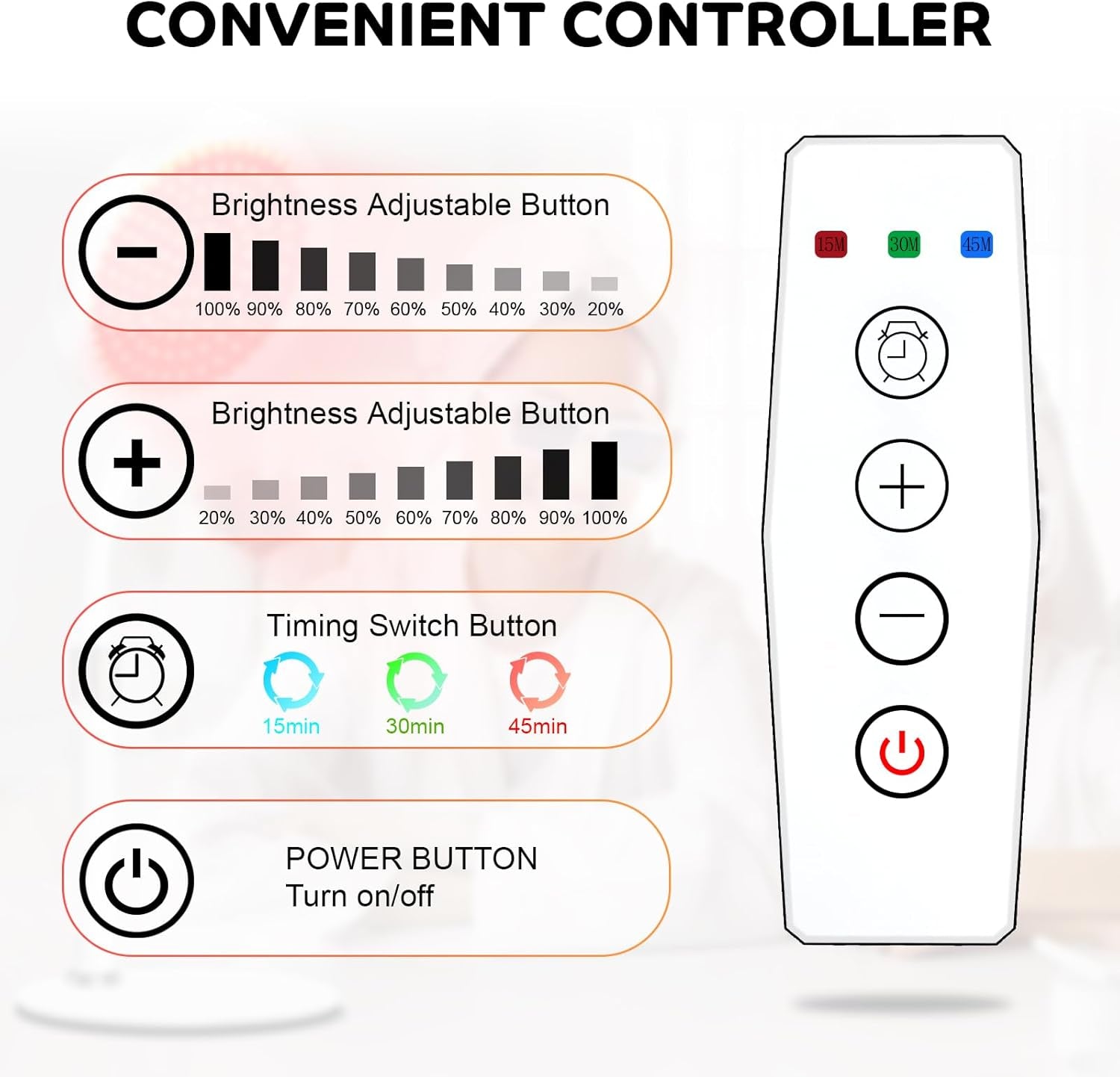 Red Light Therapy Device for Face and Neck with Adjustable Height, 140 LEDs and 660nm Wavelength for Body Treatment