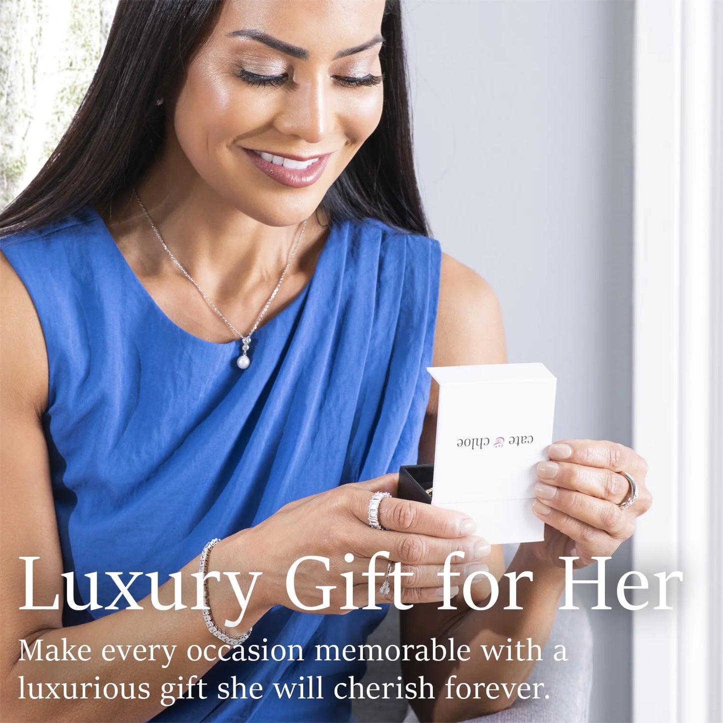 Alessandra 18K Rose Gold Plated Women's Necklace with Simulated Diamond Crystals