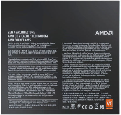 Ryzen 7 7800X3D, 8-Core Socket AM5 120W Processor with Radeon Graphics