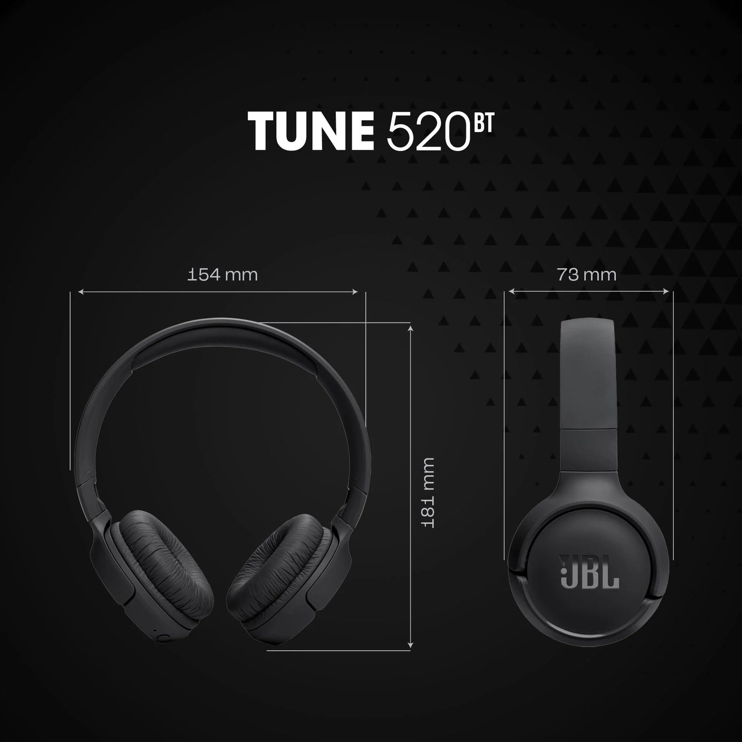 Tune 520BT Wireless On-Ear Headphones - Experience  Pure Bass Sound On-the-Go - Black