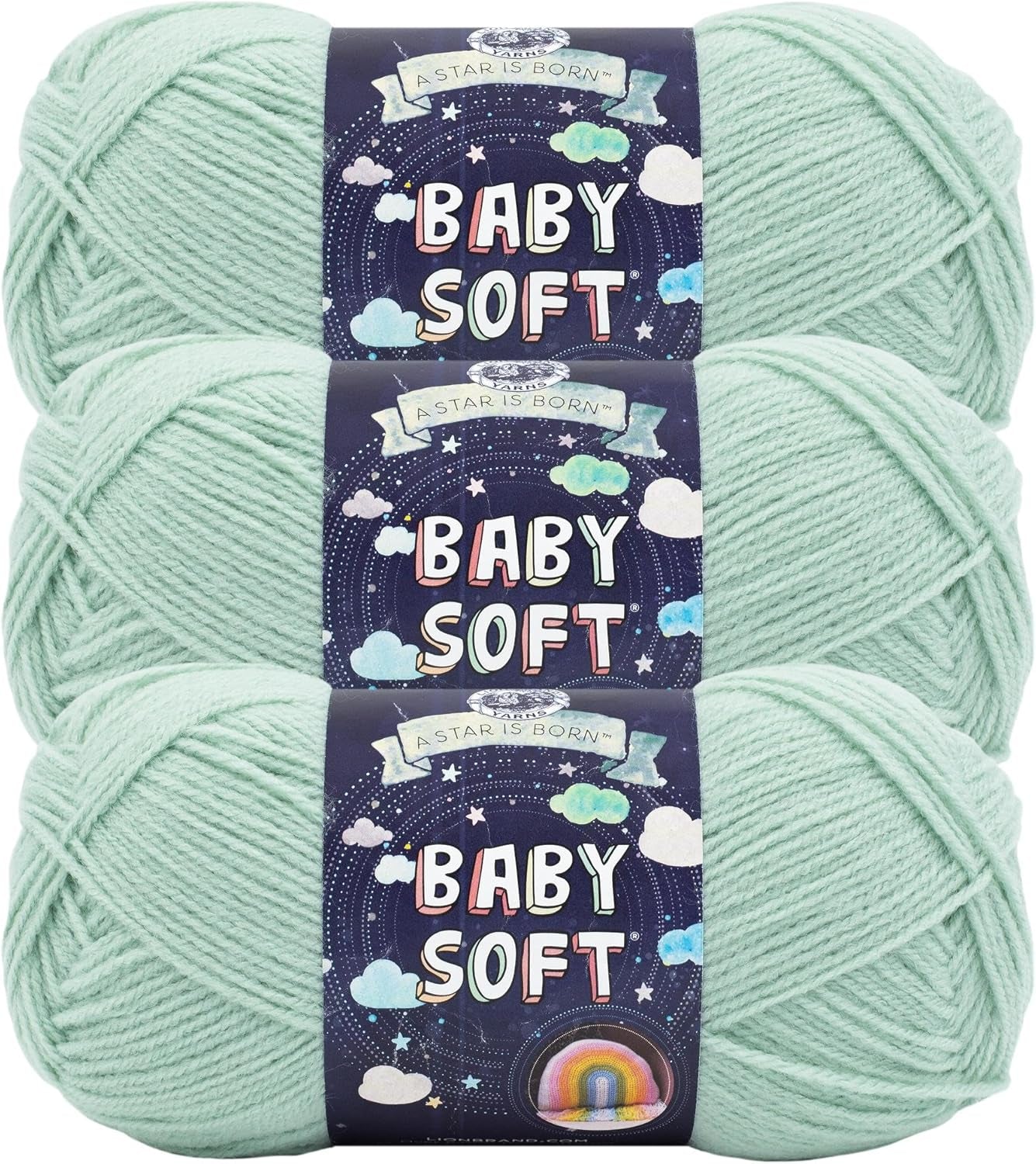 Lion Brand Yarn Baby Soft Blanket Yarn for Crocheting, Knitting, and Crafts, Lemonade, Set of 3