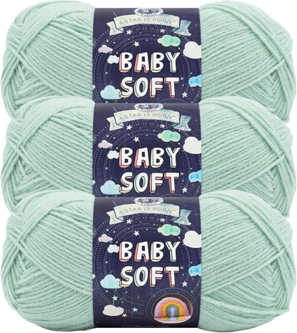 Lion Brand Yarn Baby Soft Blanket Yarn for Crocheting, Knitting, and Crafts, Lemonade, Set of 3