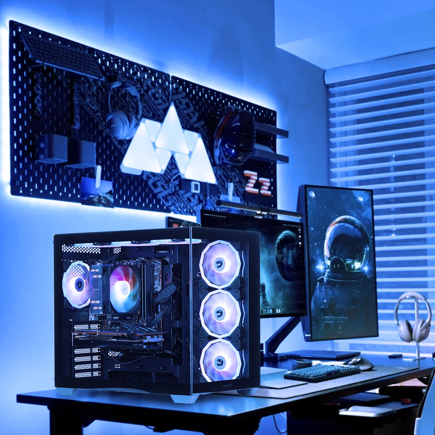 Gaming Desktop PC - AMD Ryzen 5 5500, Radeon RX 6600 8GB, 1TB SSD, 16GB RAM, 650W Power Supply, Windows 11, Wi-Fi, Black