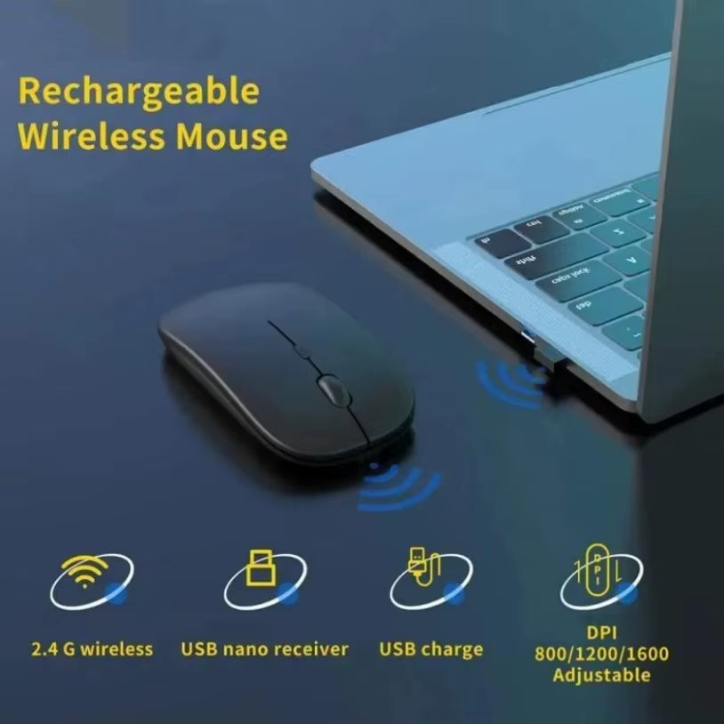 Rechargeable Wireless Gaming Mouse Portable Ergonomic Quiet and Magical Suitable for Portable Computers Tablets IPAD Phone