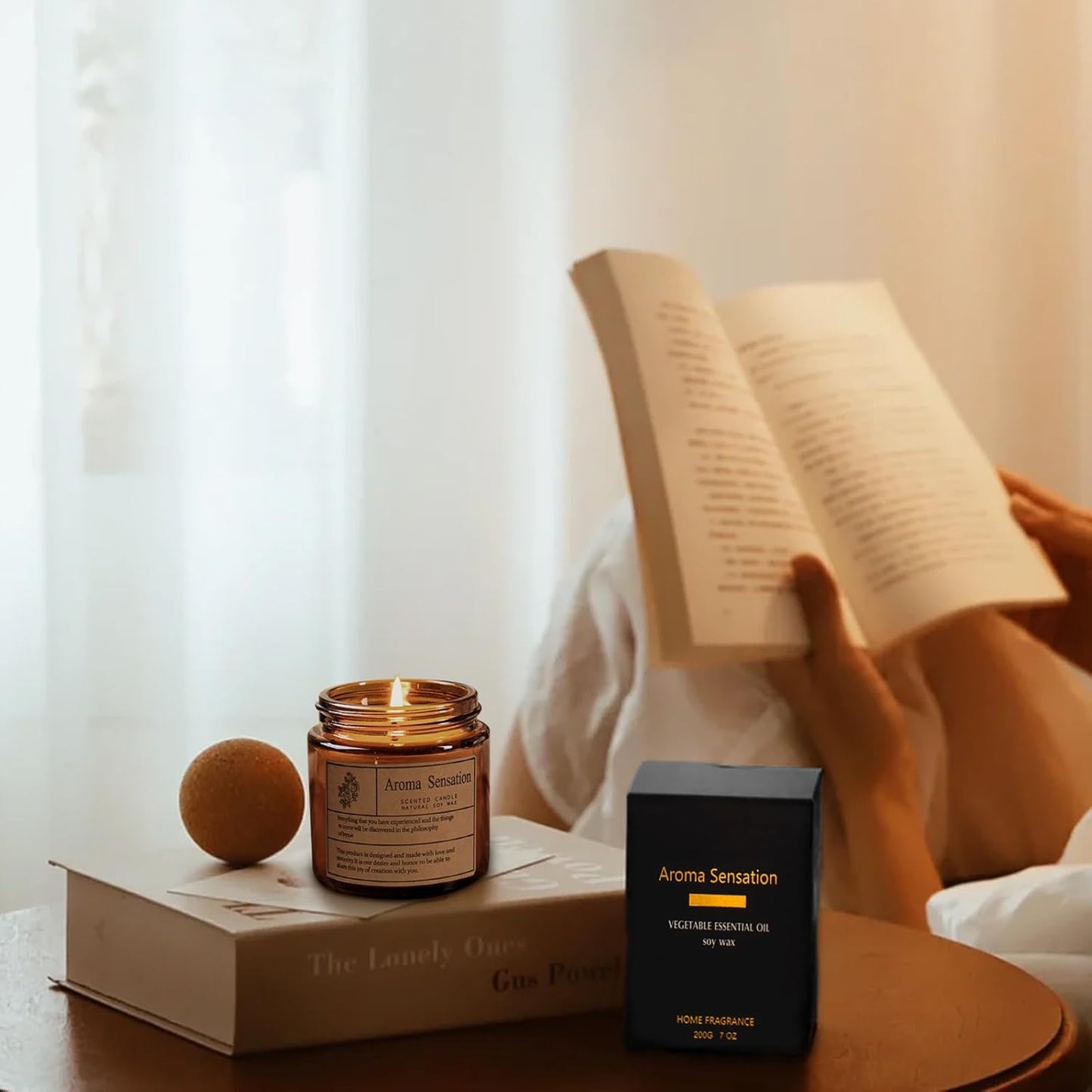 Organic Lavender Soy Candles - Non-Toxic 7oz for Home Fragrance, Stress Relief, and Meditation