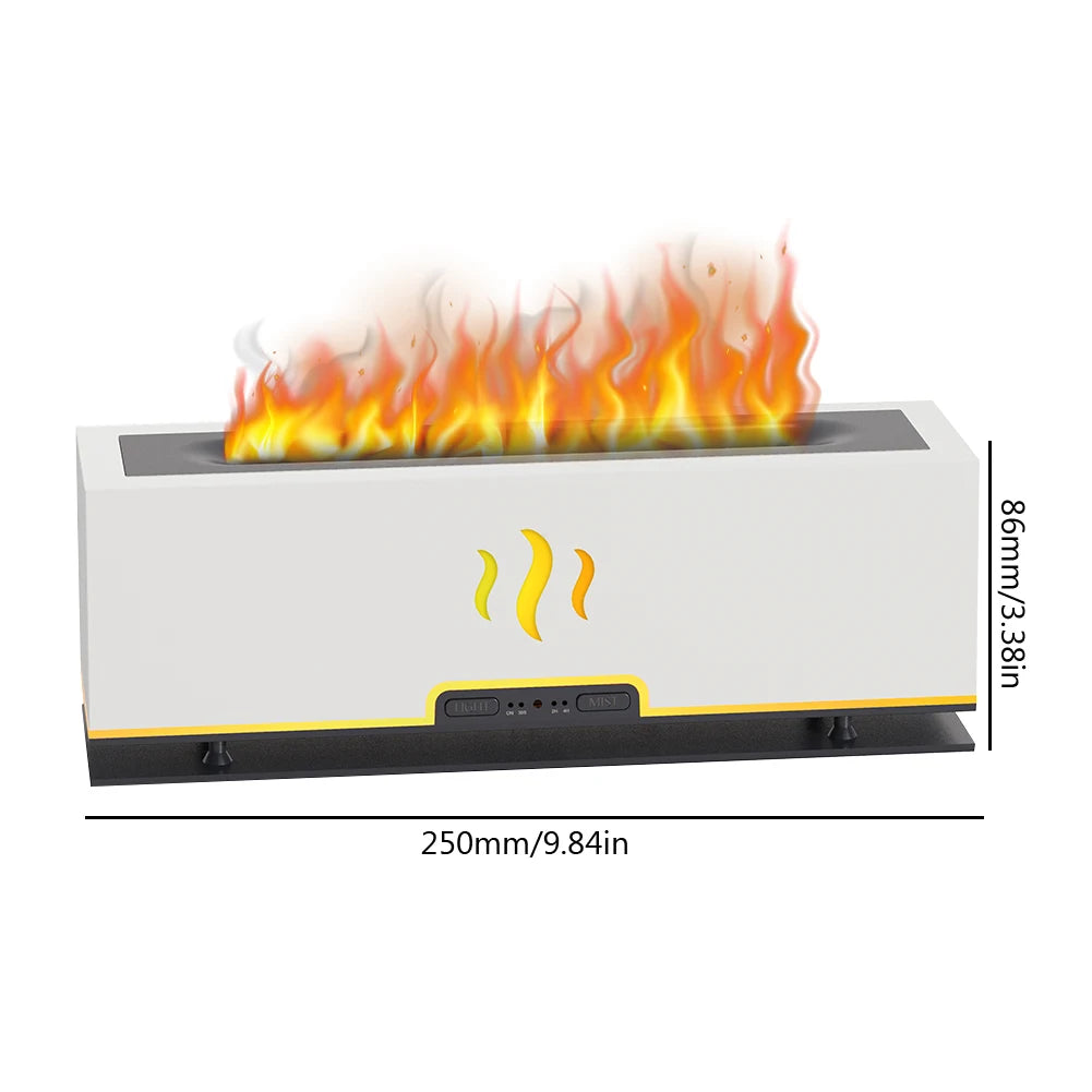 200ML Ultrasonic Aroma Diffuser and Humidifier with LED Flame Effect for Essential Oils