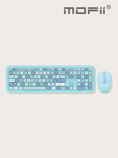 MOFII Mofii 666 Wireless Keyboard and Mouse Combo Set, Ultra-Thin round Cute Design for Home & Office Typing, Compatible with Notebook Computers, Desktop Computers, Etc. (Not Compatible with Iphone, Apple Laptop, Ipad)