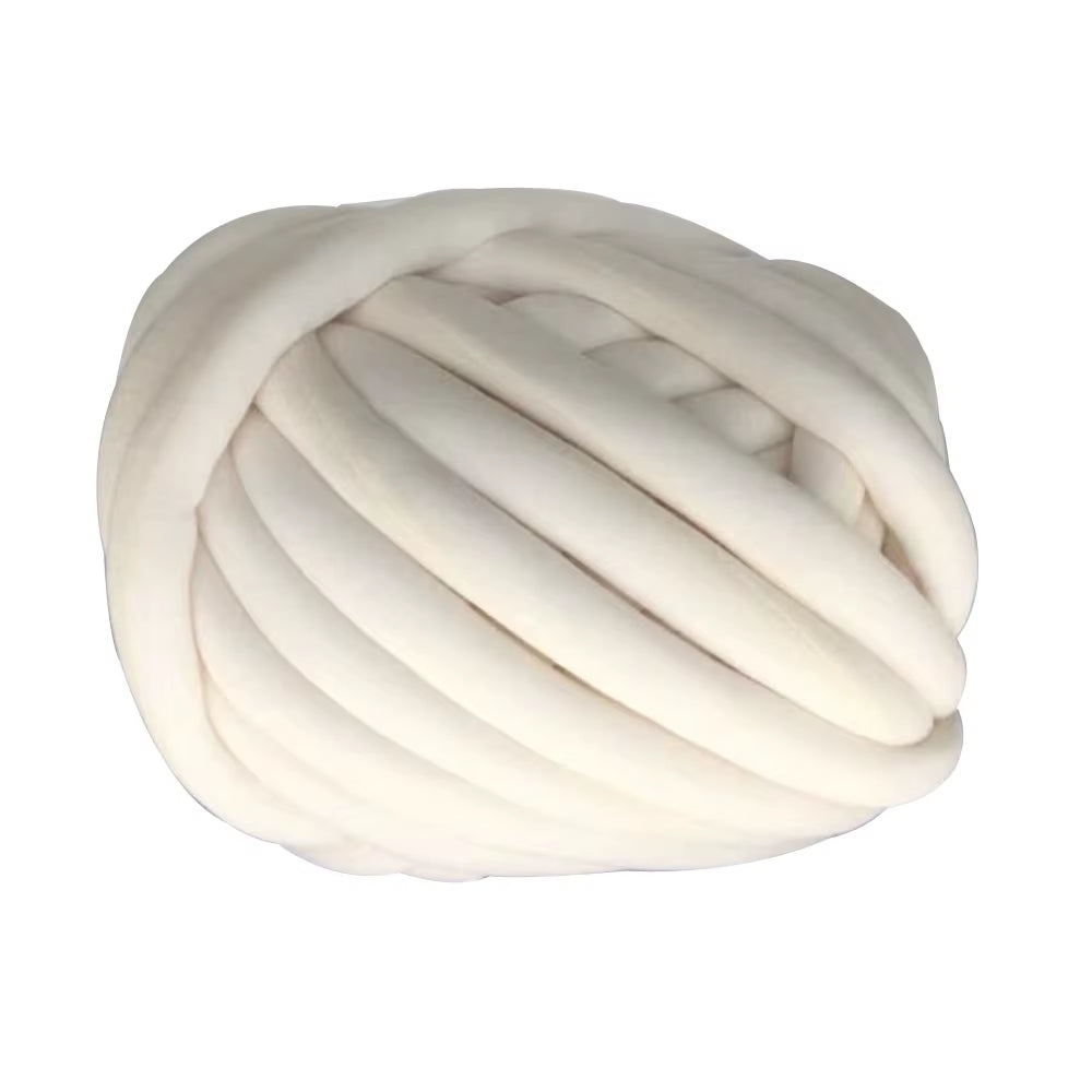 Washable Super Chunky Hand Knitting Yarn - Cotton Tube Yarn, Merino Wool Alternative, Pet Friendly, 250G