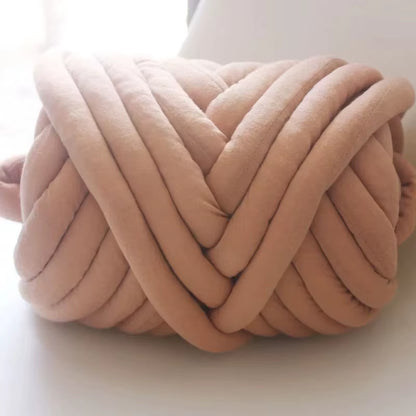 Washable Super Chunky Hand Knitting Yarn - Cotton Tube Yarn, Merino Wool Alternative, Pet Friendly, 250G