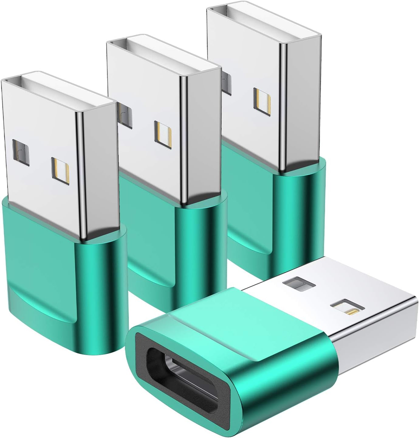 USB C Female to USB Male Adapter (4-Pack), Type C to USB a Charger Converter for Iphone 17 16 15 14 13 12 11 Pro Max, Samsung Galaxy S25 S24 S23 S22 Ultra, Apple Iwatch Watch Series 7 8, Airpods,Ipad