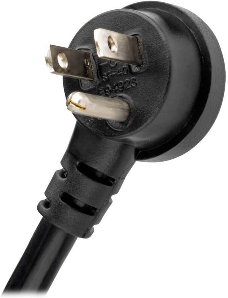 Tripp Lite Isobar 6 Outlet Surge Protector Power Strip with 2 USB Charging Ports,10Ft Long Cord,Right-Angle Plug, Metal, 3840 Joules,Lifetime Limited Warranty & $50K Insurance (Ibar6Ultrausbb)Black