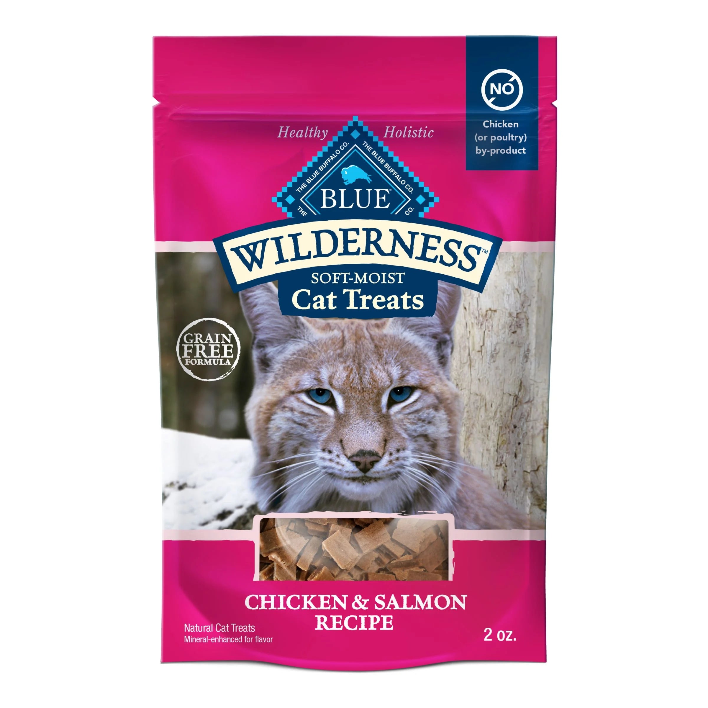 Wilderness Chicken & Salmon Flavor Dry Soft Treats for Cats, Grain-Free, 2 Oz. Bag