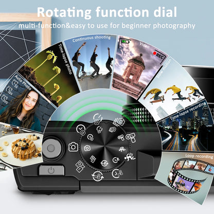 4K 64MP Digital Vlogging Camera with 3'' 180° Flip Screen, 18X Zoom, Autofocus, and 32GB SD Card - Ideal for Beginners on YouTube