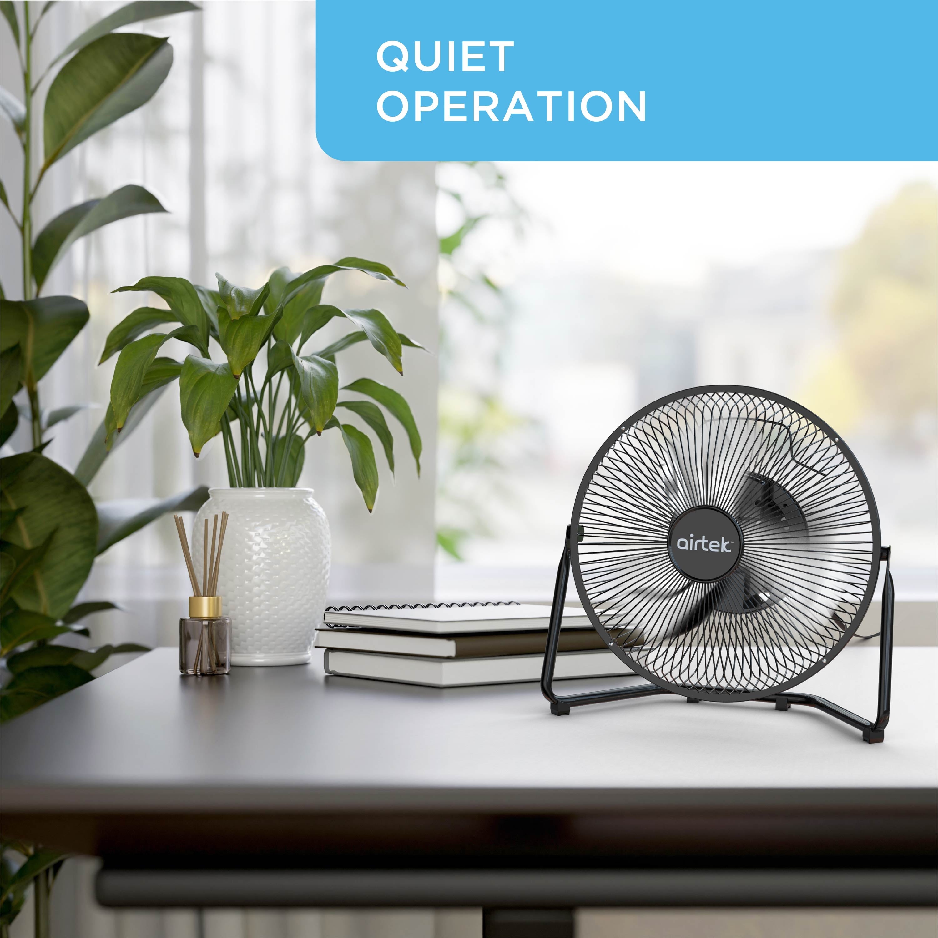 Airtek High Velocity Desk Fan, 3-Speed Electric Fan with Metal Blades and Safety Grilles