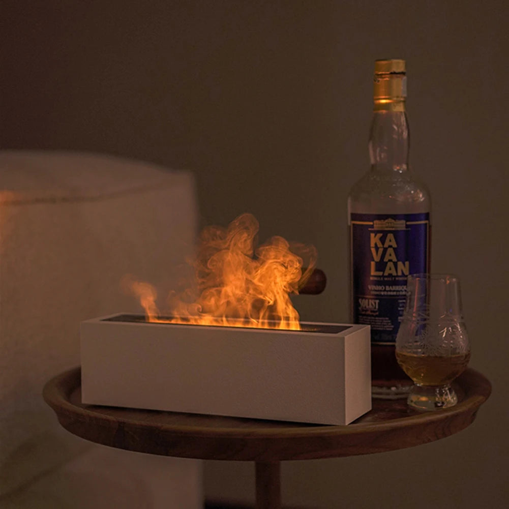 200ML Ultrasonic Aroma Diffuser and Humidifier with LED Flame Effect for Essential Oils