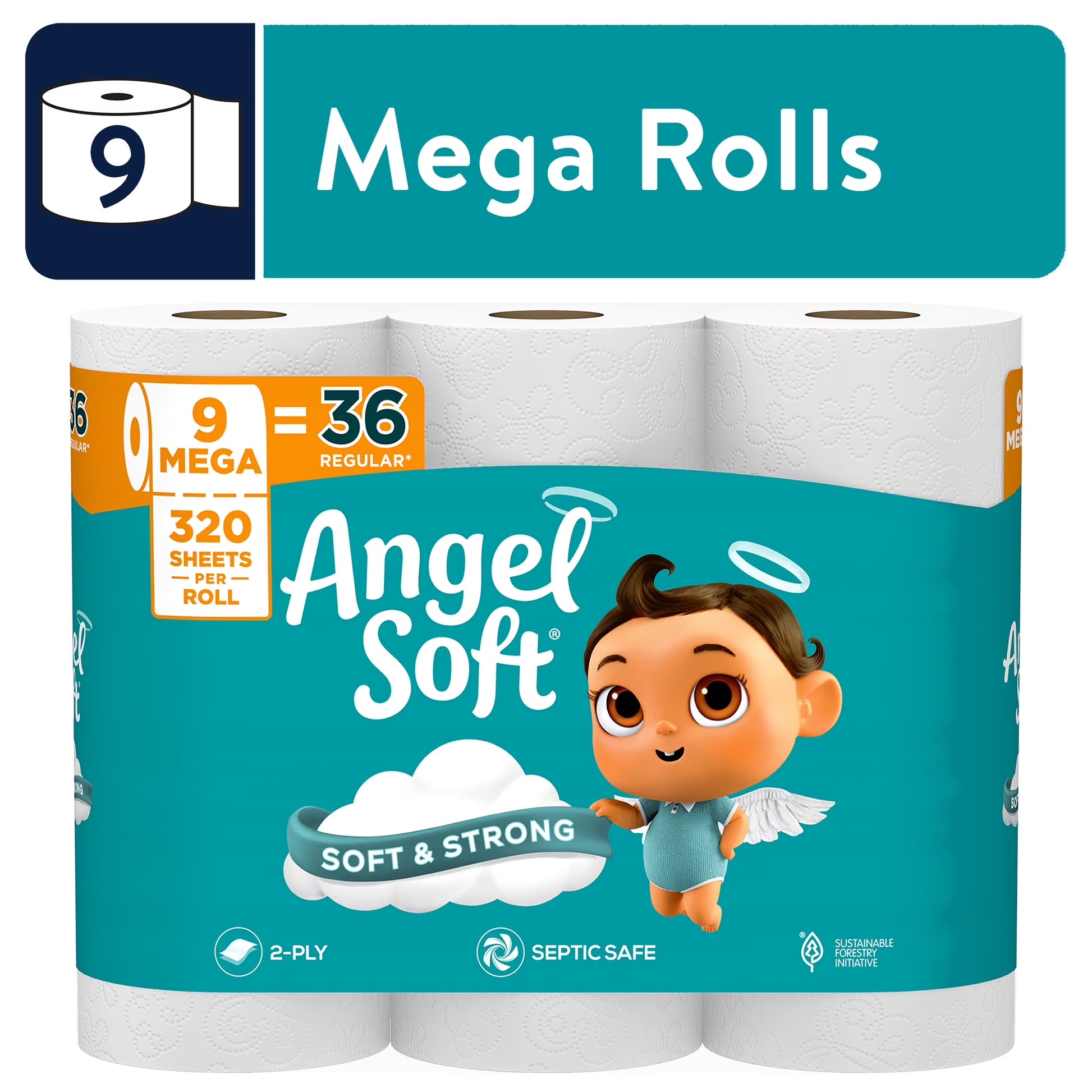 2-Ply Toilet Paper - 9 Mega Rolls