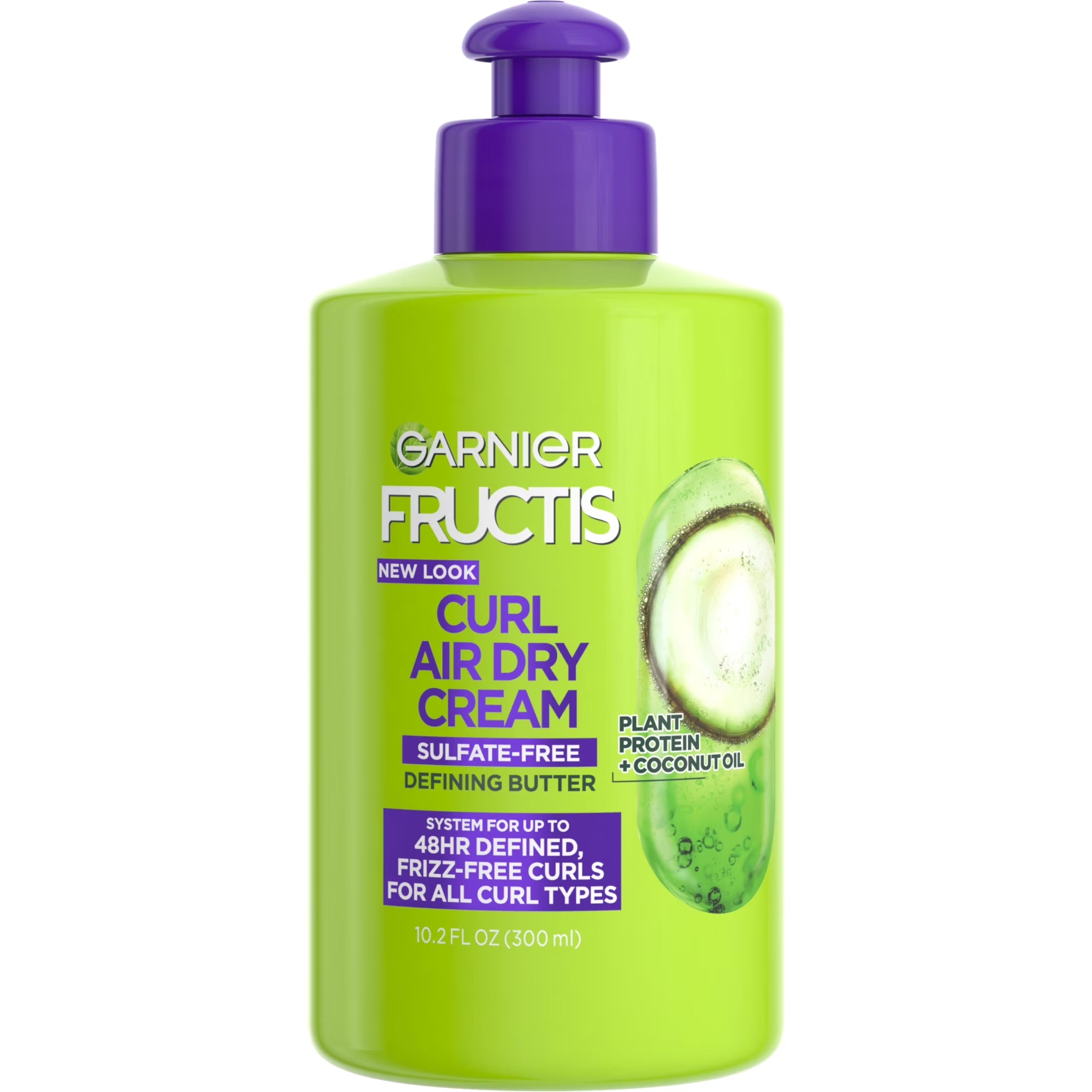 Garnier Fructis Curl Nourishing Leave in Treatment, Glycerin Coconut Oil, Frizzy Hair 10.2 Fl Oz