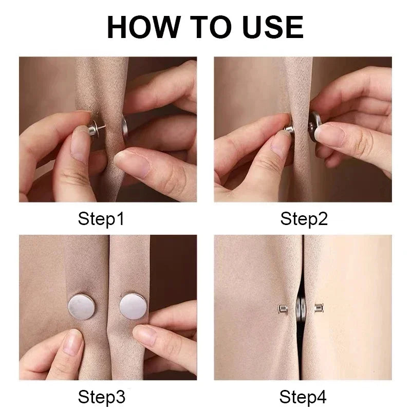 Magnetic Curtain Fastener Clips - 4/8 Pairs Detachable Light Control Window Screen Buckles
