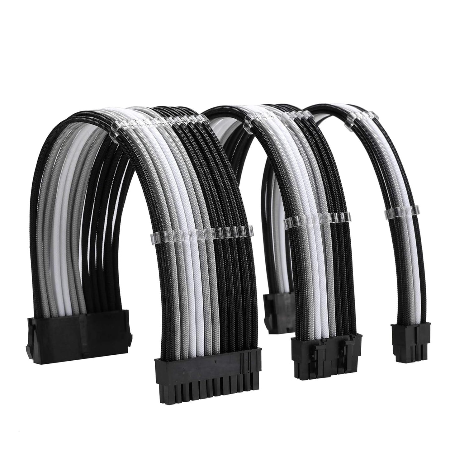 Formulamod Sleeve Extension Power Supply Cable Kit 18AWG ATX 24P+ EPS 8-P+PCI-E8-P with Combs for PSU to Motherboard/Gpu Fm-Nck3 (Black Orange Grey)