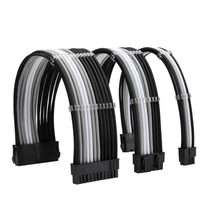 Formulamod Sleeve Extension Power Supply Cable Kit 18AWG ATX 24P+ EPS 8-P+PCI-E8-P with Combs for PSU to Motherboard/Gpu Fm-Nck3 (Black Orange Grey)