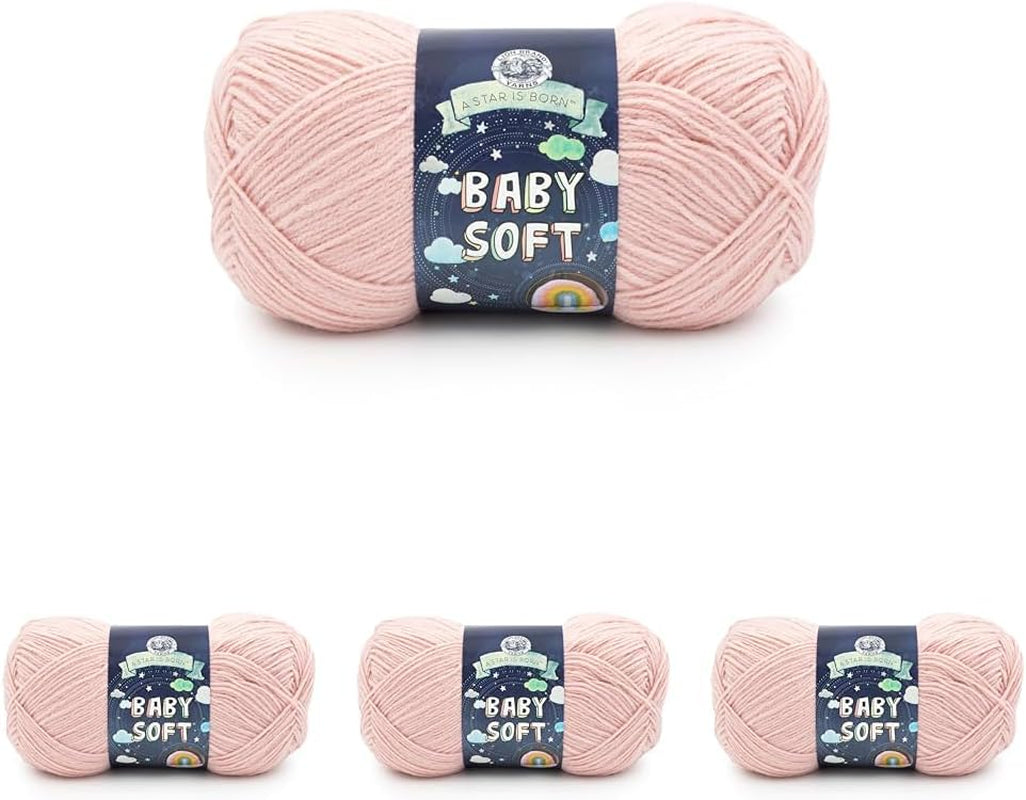 Lion Brand Yarn Baby Soft Blanket Yarn for Crocheting, Knitting, and Crafts, Lemonade, Set of 3