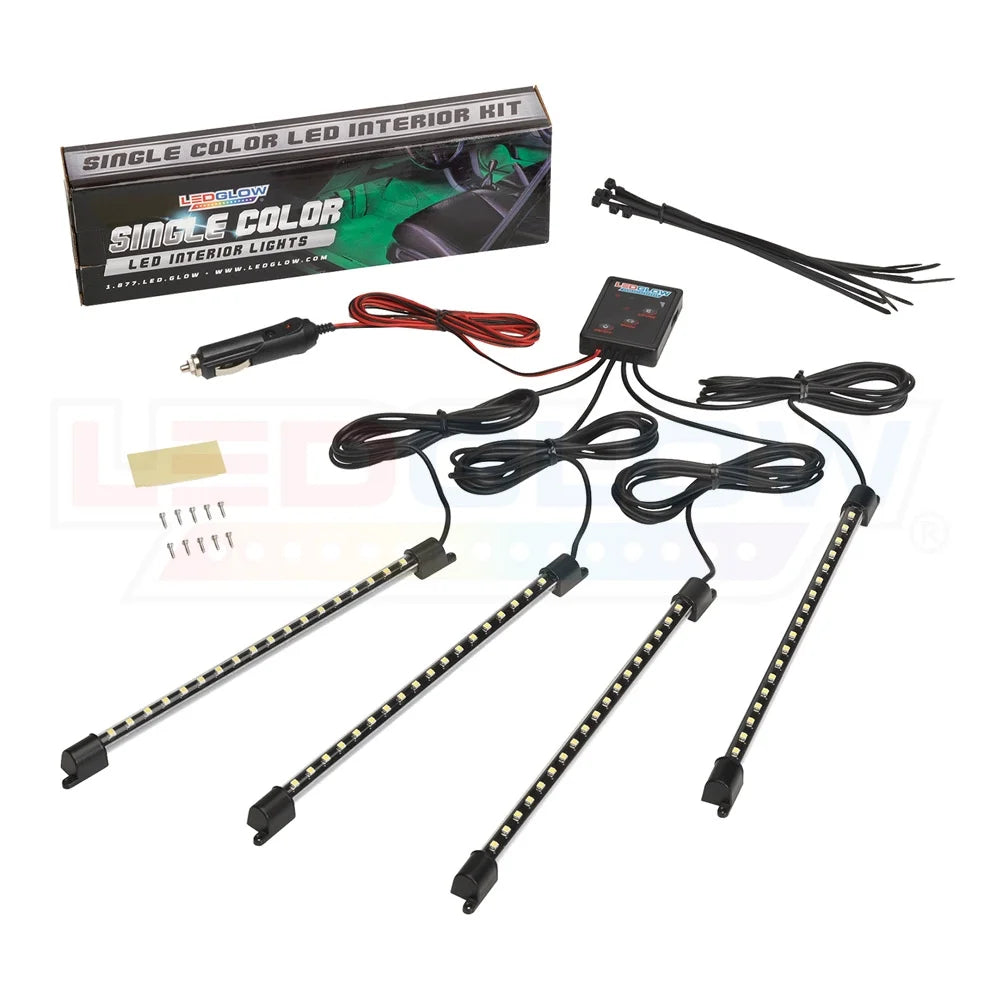 4Pc Purple LED Interior Underdash Lighting Kit