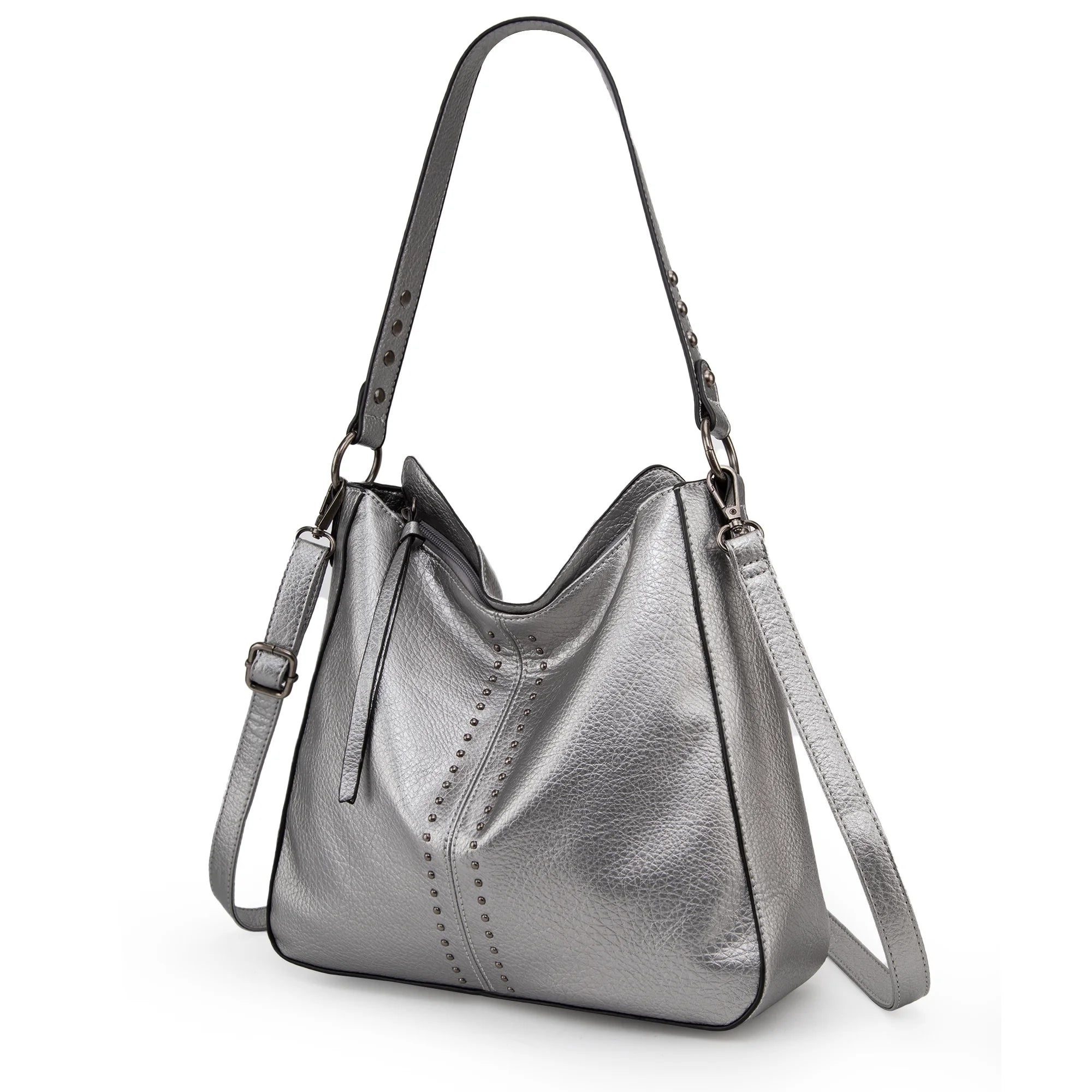 Hobo Bag for Women Crossbody Purse and Handbags Ladies Chic Shoulder Bags, Pearl Silver