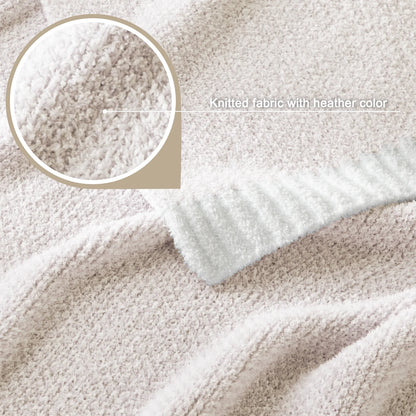 Knit Throw Blanket - Soft and Cozy for Couch, Sofa, or Bed, 50" x 60", Camel