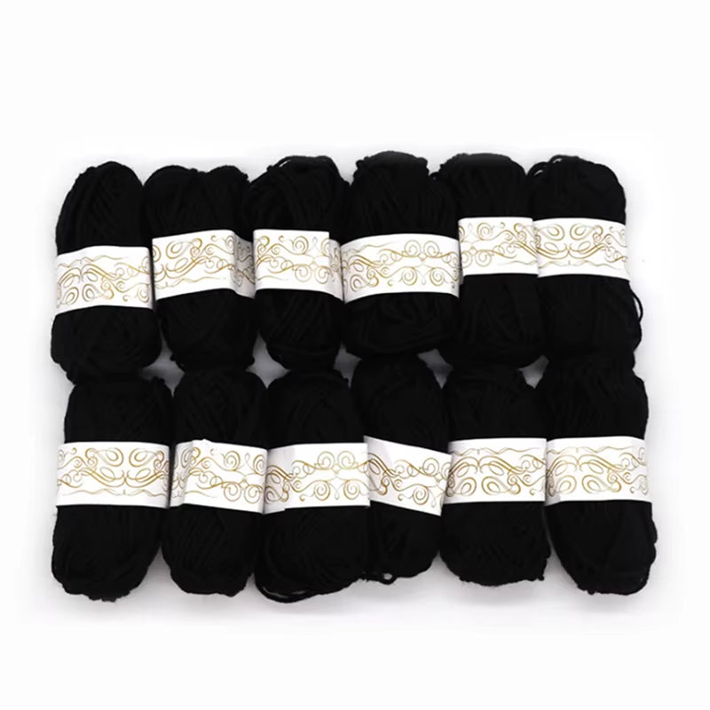 12-Piece Set of Soft Handmade Knitting Yarn - Thick Crochet Wool Line