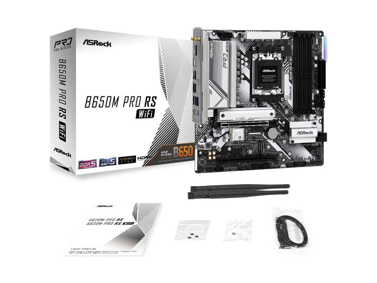 Asrock B650M Pro RS Wifi AM5 AMD B650 SATA 6Gb/S Micro ATX Motherboard