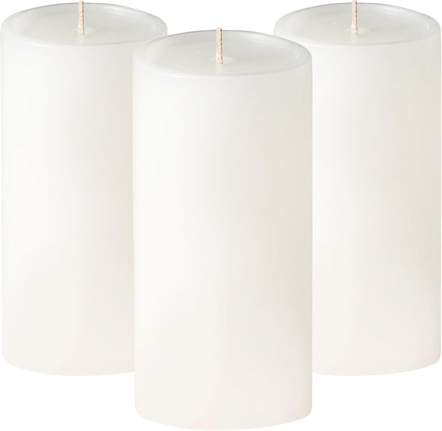 Simply Soson Set of 3 Unscented White Pillar Candles, 3x6 Inch, Smooth Texture, Dripless Design - Ideal for Weddings, Parties, Spas, Dinner, Home Décor, and Church Use