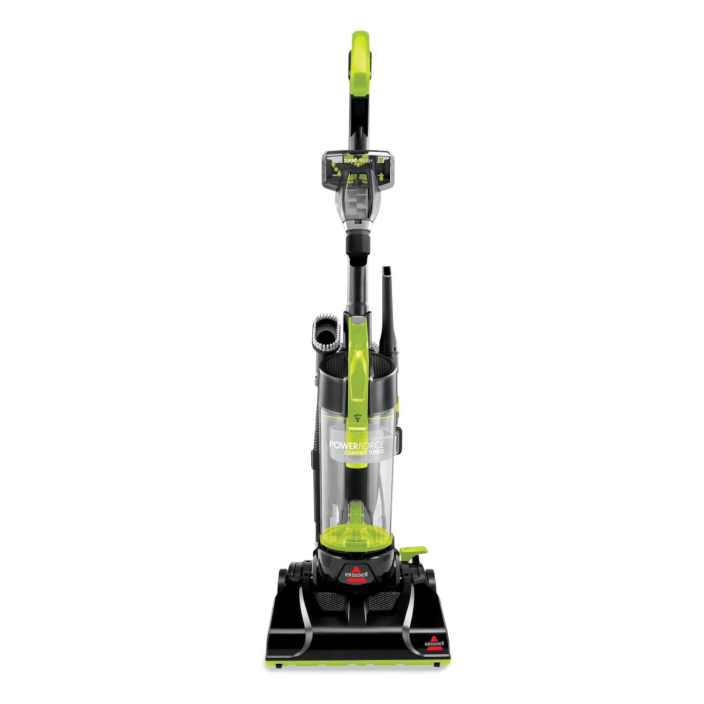 Powerforce Compact Turbo Bagless Upright Vacuum with Powerful Suction, Easy-Empty Dirt Tank, Lightweight Design, and High Reach Wand, Model 2690, Green and Black
