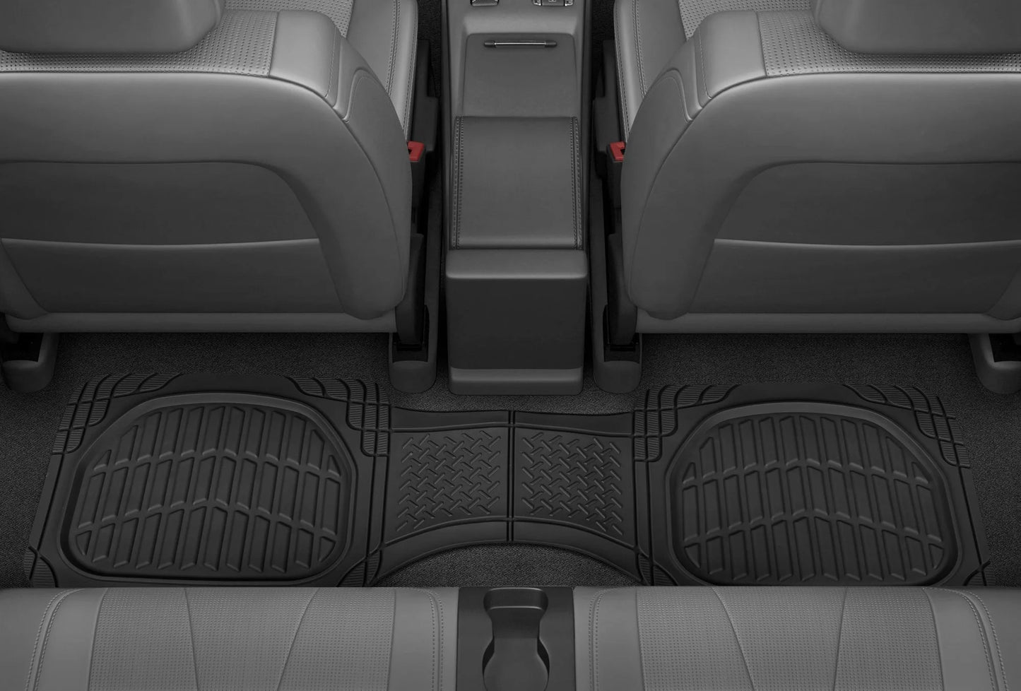 Motortrend 3-Piece Deep Dish Rubber Floor Mat for Chevrolet, Ford, Dodge, GMC, Honda, Hyundai, Jeep, Kia, Nissan, Toyota, and Volkswagen Vehicles