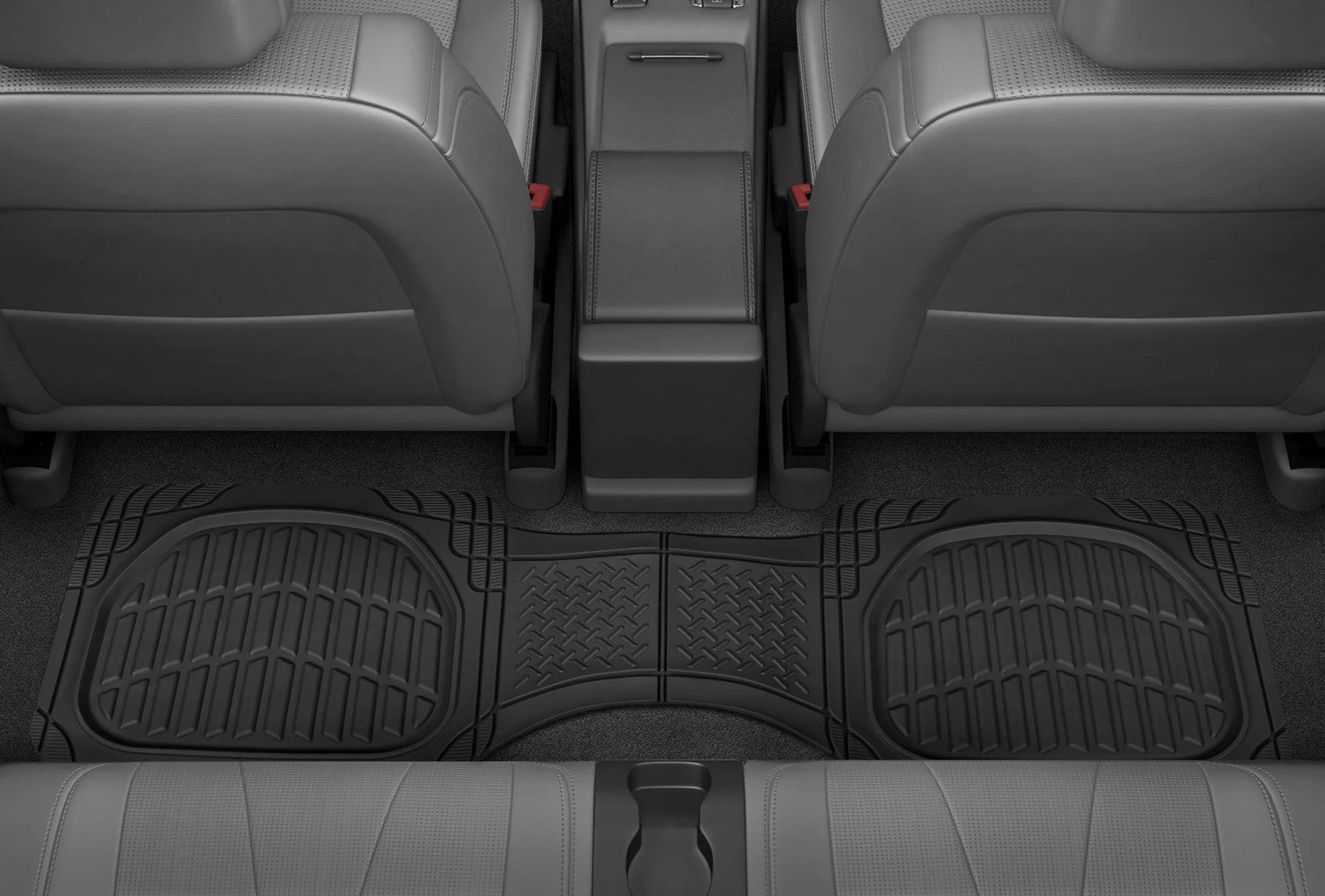 Motortrend 3-Piece Deep Dish Rubber Floor Mat for Chevrolet, Ford, Dodge, GMC, Honda, Hyundai, Jeep, Kia, Nissan, Toyota, and Volkswagen Vehicles