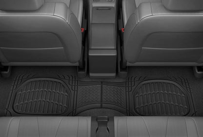 Motortrend 3-Piece Deep Dish Rubber Floor Mat for Chevrolet, Ford, Dodge, GMC, Honda, Hyundai, Jeep, Kia, Nissan, Toyota, and Volkswagen Vehicles