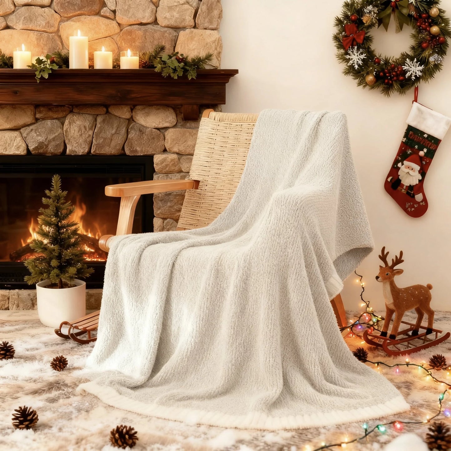 Knit Throw Blanket - Soft and Cozy for Couch, Sofa, or Bed, 50" x 60", Camel