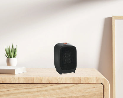 400W Portable Electric Space Heater for Indoor Use, Energy-Efficient PTC Ceramic Technology, Black