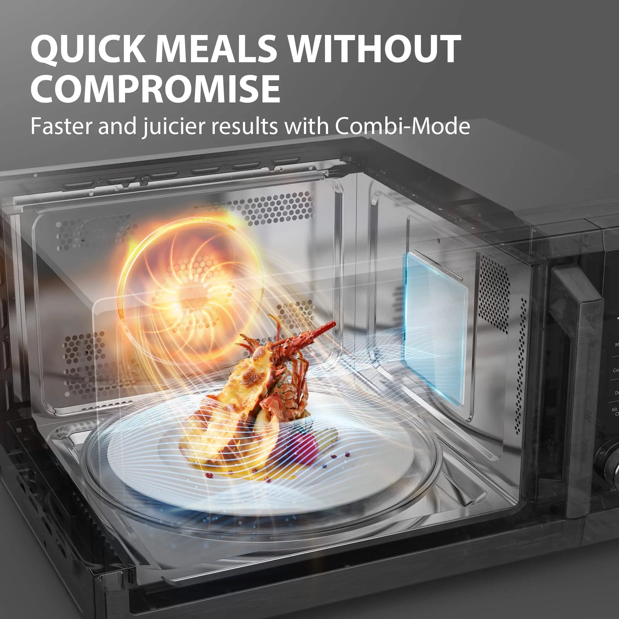 TOSHIBA Microwave Oven Air Fryer Combo 1.0 Cu.Ft - Inverter, Convection, Broil, Humidity Sensor, Mute, 27 Auto Menus