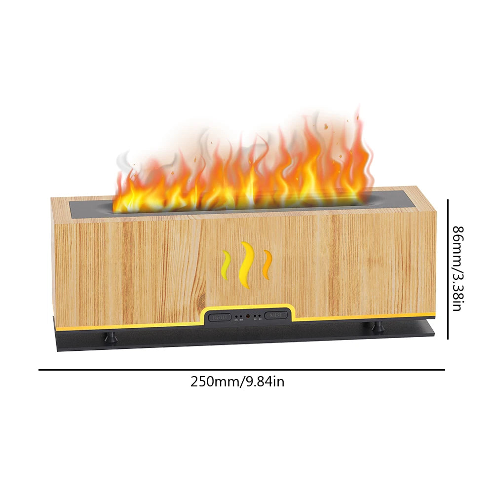 200ML Ultrasonic Aroma Diffuser and Humidifier with LED Flame Effect for Essential Oils