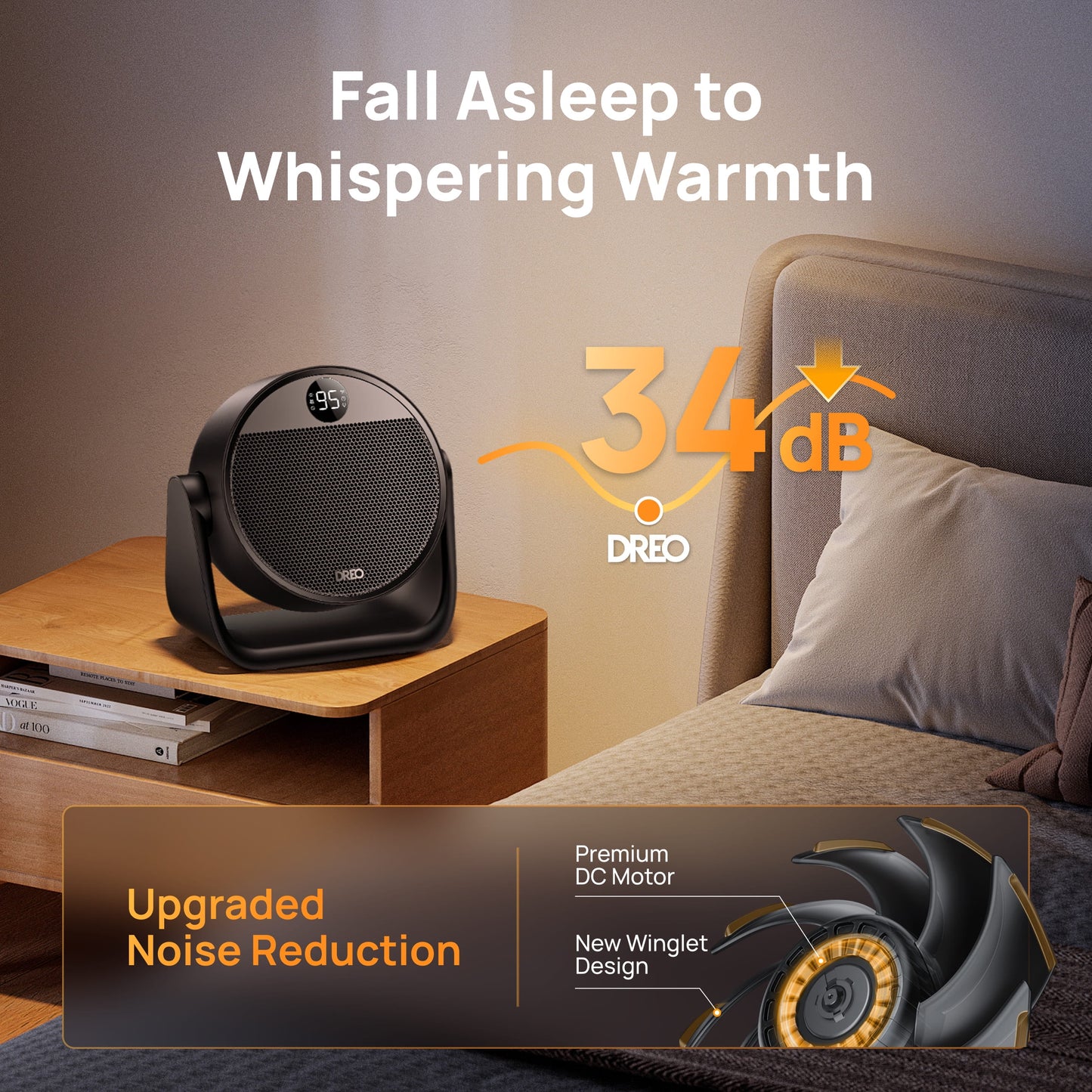 1500W Electric Space Heater with Adjustable 60° Tilt, Thermostat, 12-Hour Timer, Remote Control, and 8 Safety Features for Home and Office Use