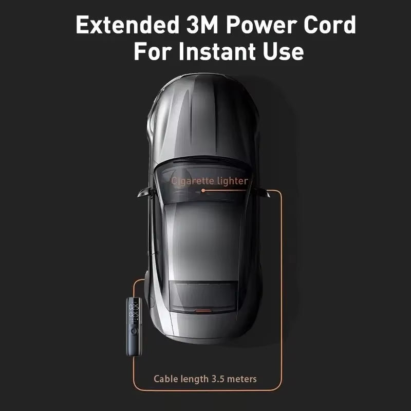 12V 150PSI Portable Electric Air Compressor for Cars, Motorcycles, and Bicycles with Extended Power Cord