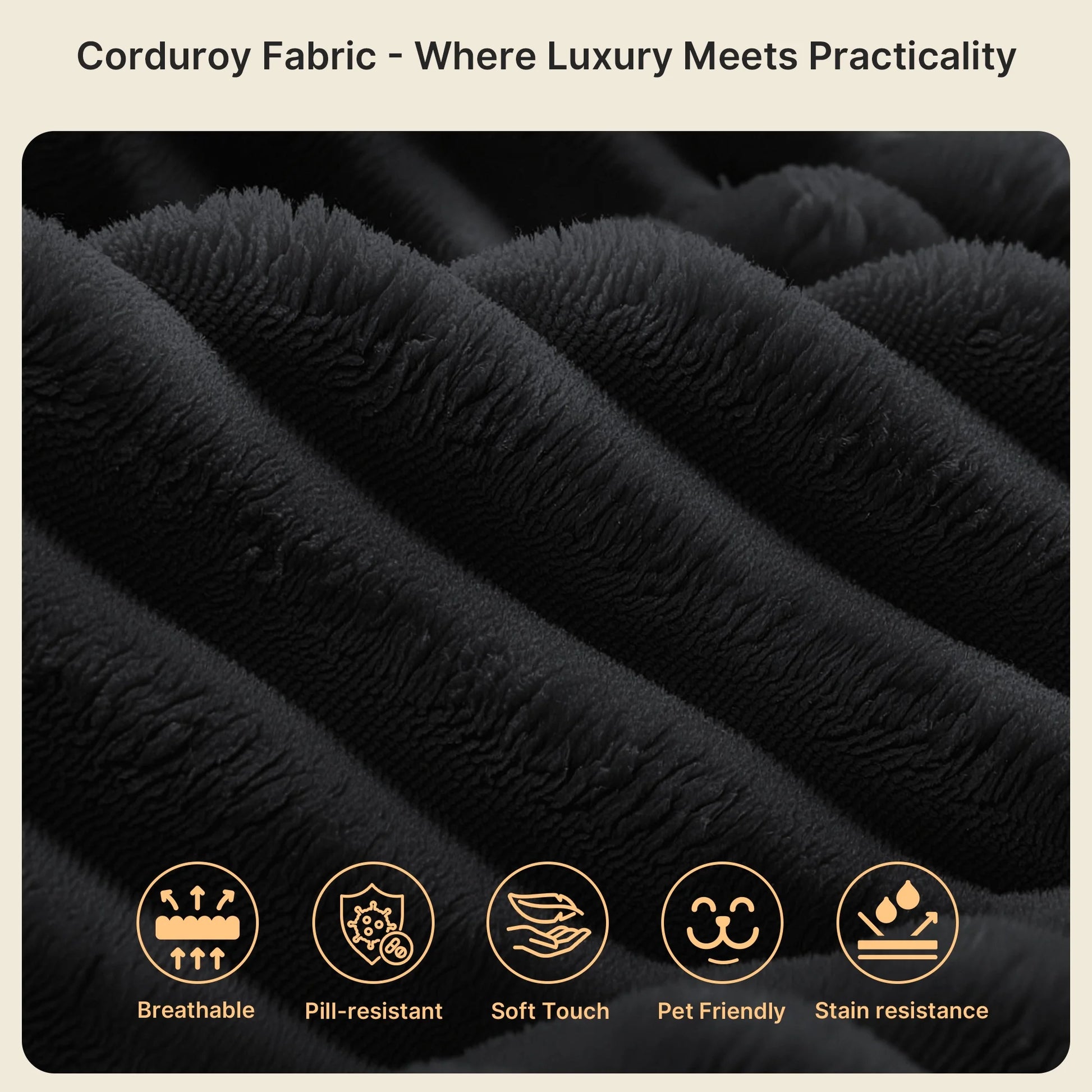 105" Cloud Sectional Sofa with L-Shape Chaise - Upholstered Couch for Living Room or Bedroom, No Assembly Required, Black